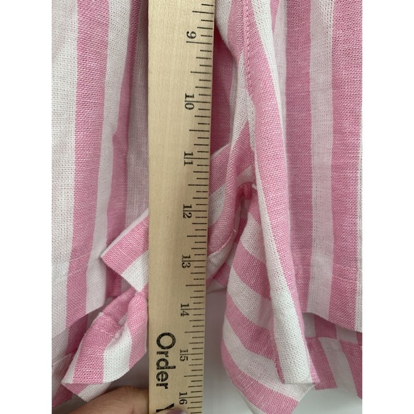 Old Navy Shorts Womens Medium Pink White Striped Linen Blend Pull On Boho - Picture 7 of 9